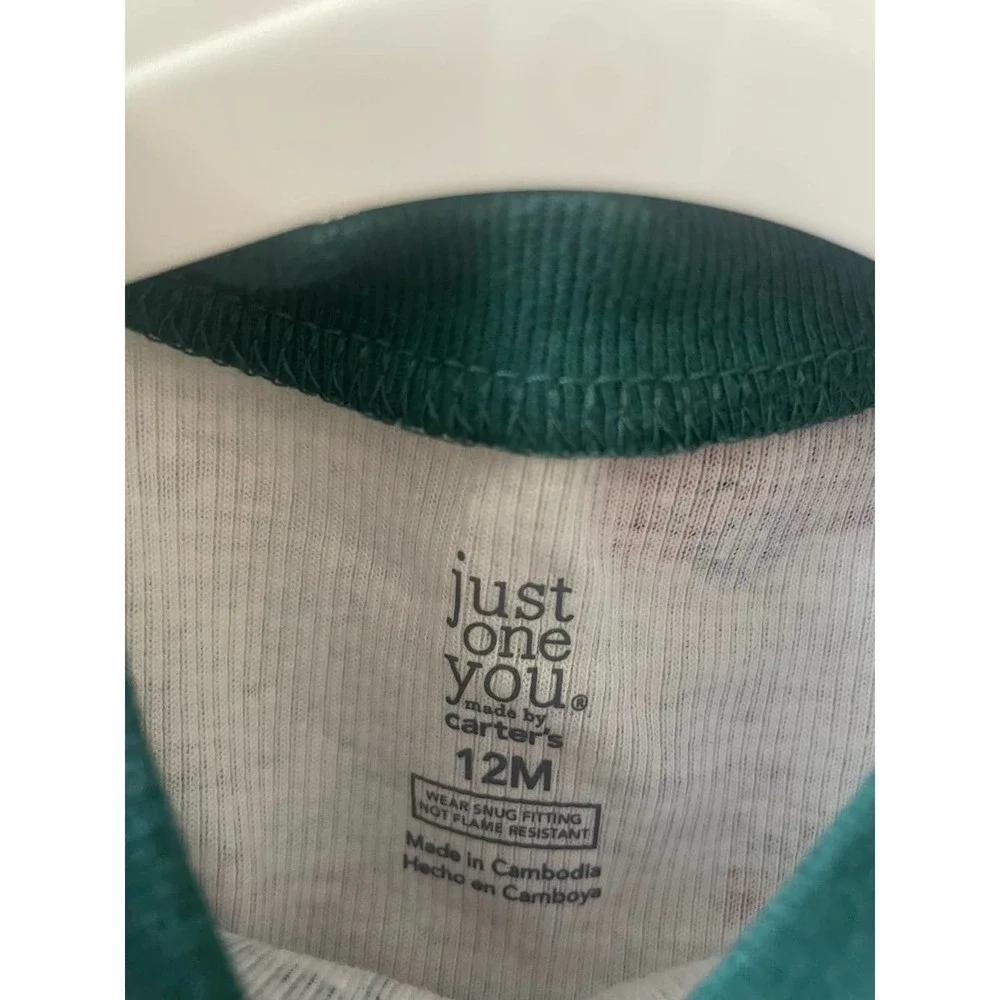 Carter's Just One You Christmas Cars Thermal Pajama Set Infant Size 12 Months